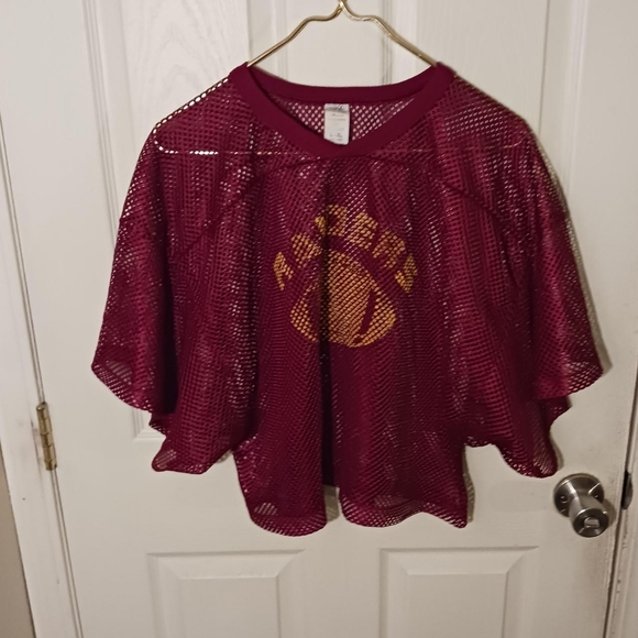 Raiders Cropped Mesh Burgundy Jersey - Picture 1 of 4